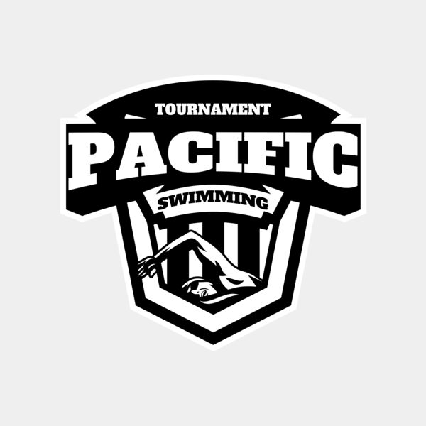 Pacific Swimming Tournament logo template Thumbnail