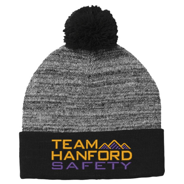 THS embroidered  - Heather Pom Pom Beanie Thumbnail