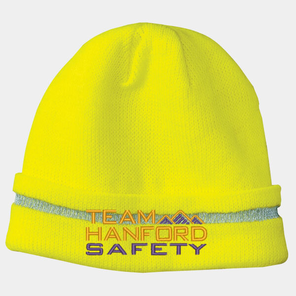 THS embroidered  - Enhanced Visibility Beanie with Reflective Stripe Thumbnail