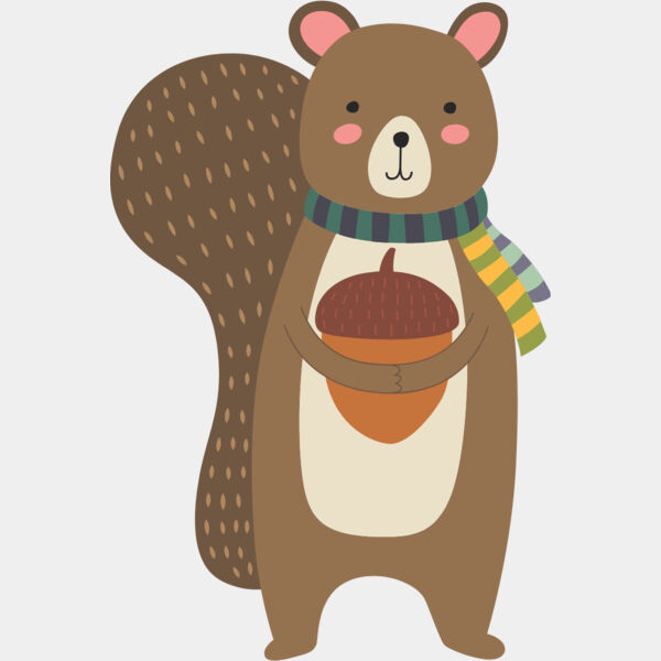 Fall Autumn Squirrel Scarf 1 Thumbnail