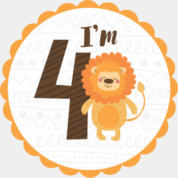 Four Birthday Animal Lion Number 2 Thumbnail