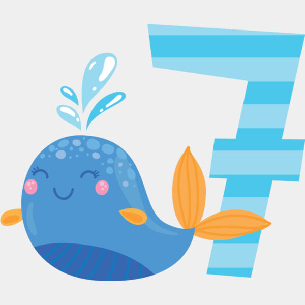 Seven Birthday Animal Whale Number 1 Thumbnail