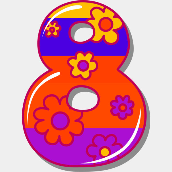 Eight Birthday Groovy Number 1 Thumbnail